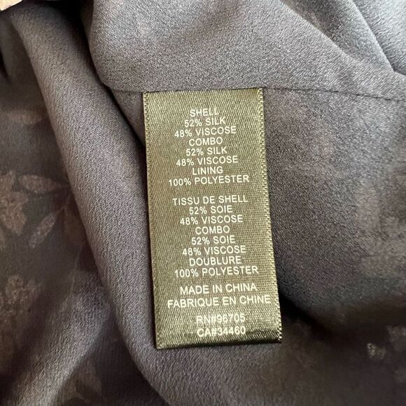 Rebecca Taylor silk blend Floral Print A-Line Dress size 00 NWT in navy comb - Picture 7 of 10